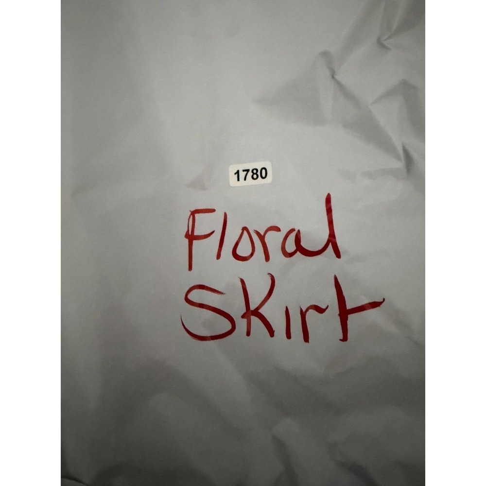 Floral Cottagecore Chiffon A-Line Skirt Size XL Pink Tan Romantic Fairy Feminine - Picture 7 of 7
